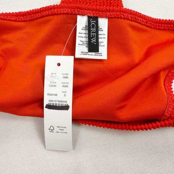 J Crew Women's Ronnie O-Ring Bikini Swim Bottom Small Red Beach - Picture 3 of 12